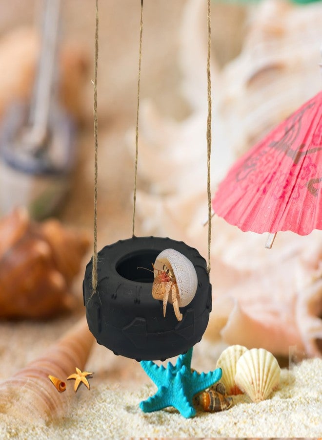 MAGNEECH Colours Hermit Crab Tire Swing,Suction Cup Hook Climbing Toy,Hermit Crab Terrarium Accessories - A Must-Have for Any Reptile Amphibian Small Aquatic Animals Lover(Black) - Image 4